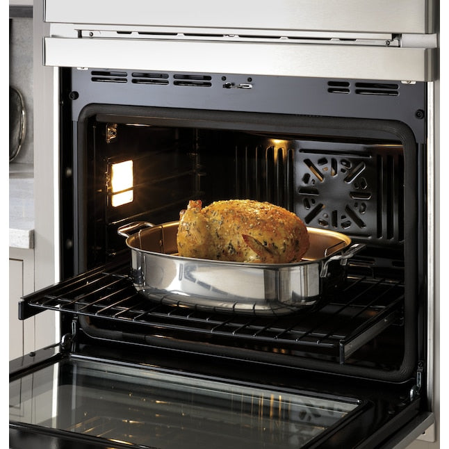Cafe 30 inch Self + Steam Cleaning Microwave Wall Oven Combo ( Stainless Steel )