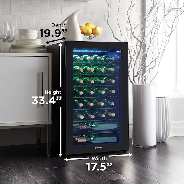 Danby 17.52-in W 36 -Bottles Black Freestanding Indoor Wine Cooler
