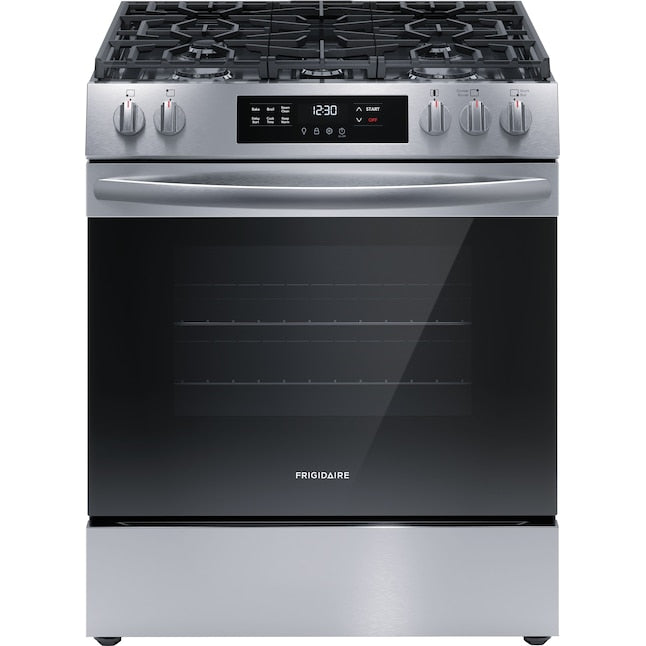 Frigidaire 30-in 5 burners 5.1-cu ft Slide-In Natural Gas Range ( Stainless steel )