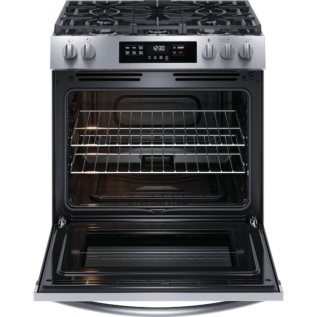 Frigidaire 30-in 5 burners 5.1-cu ft Slide-In Natural Gas Range ( Stainless steel )