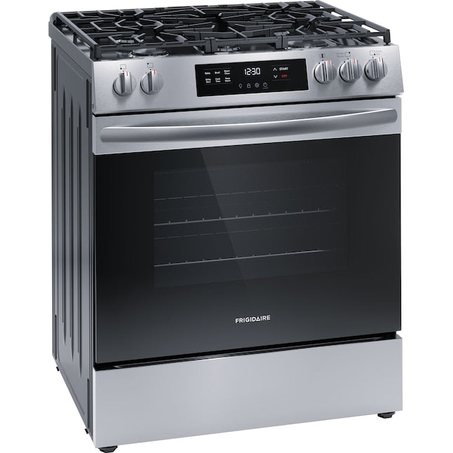 Frigidaire 30-in 5 burners 5.1-cu ft Slide-In Natural Gas Range ( Stainless steel )