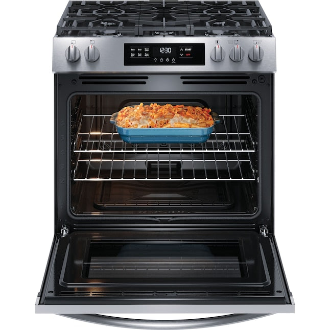 Frigidaire 30-in 5 burners 5.1-cu ft Slide-In Natural Gas Range ( Stainless steel )