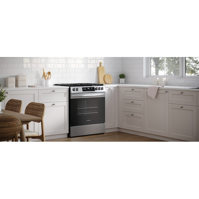 Frigidaire 30-in 5 burners 5.1-cu ft Slide-In Natural Gas Range ( Stainless steel )