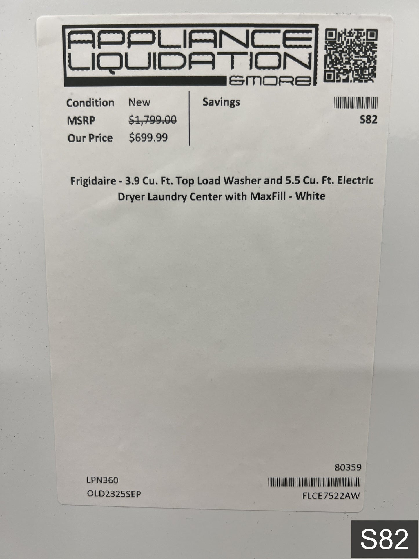 Frigidaire Quick Wash Dry Cycle, Maxfill Stacked Laundry Center with 3.9-cu ft Top load Washer and Electric 5.6-cu ft Dryer
