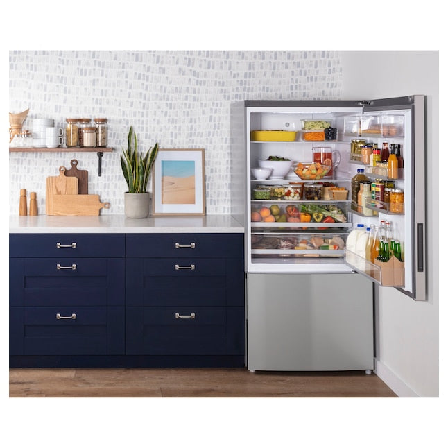 GE 17.7-cu ft Counter-Depth Bottom-Freezer Refrigerator Stainless Steel ) ENERGY STAR Certified