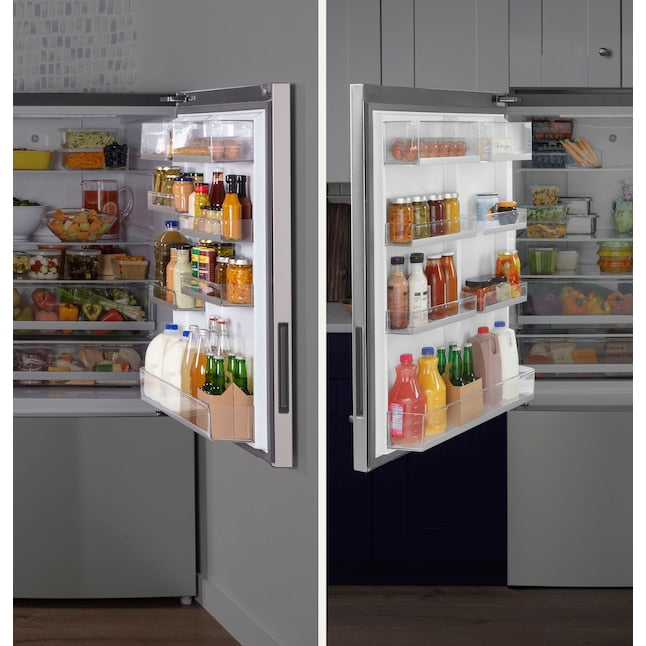 GE 17.7-cu ft Counter-Depth Bottom-Freezer Refrigerator Stainless Steel ) ENERGY STAR Certified