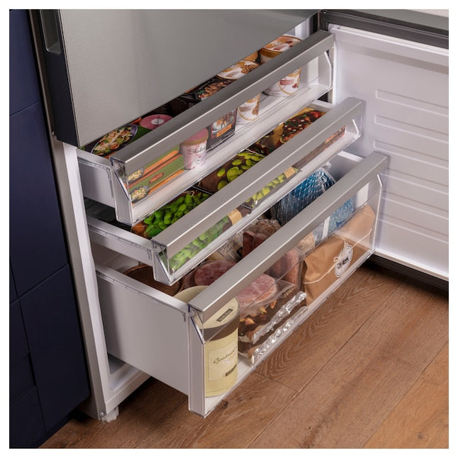 GE 17.7-cu ft Counter-Depth Bottom-Freezer Refrigerator Stainless Steel ) ENERGY STAR Certified