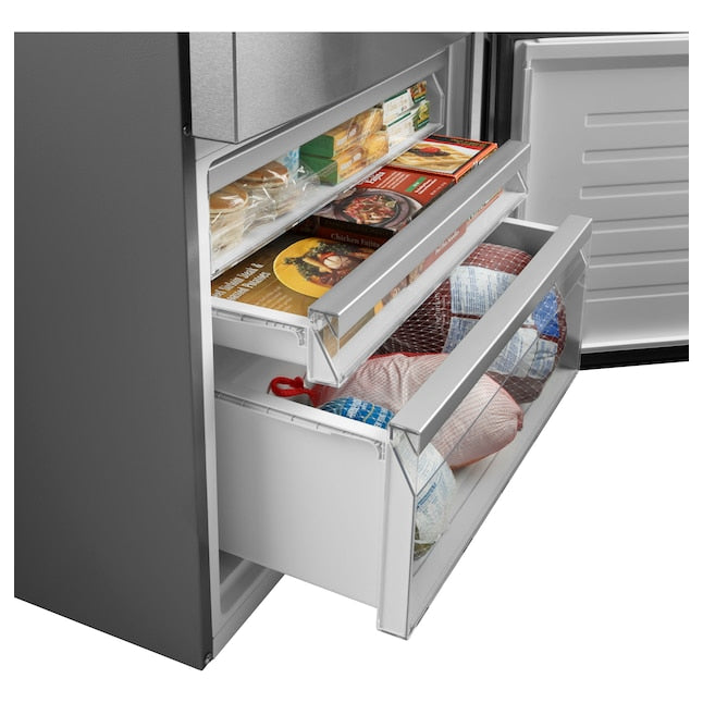 GE 17.7-cu ft Counter-Depth Bottom-Freezer Refrigerator Stainless Steel ) ENERGY STAR Certified