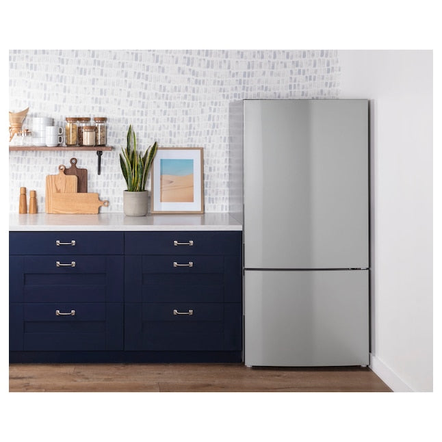 GE 17.7-cu ft Counter-Depth Bottom-Freezer Refrigerator Stainless Steel ) ENERGY STAR Certified