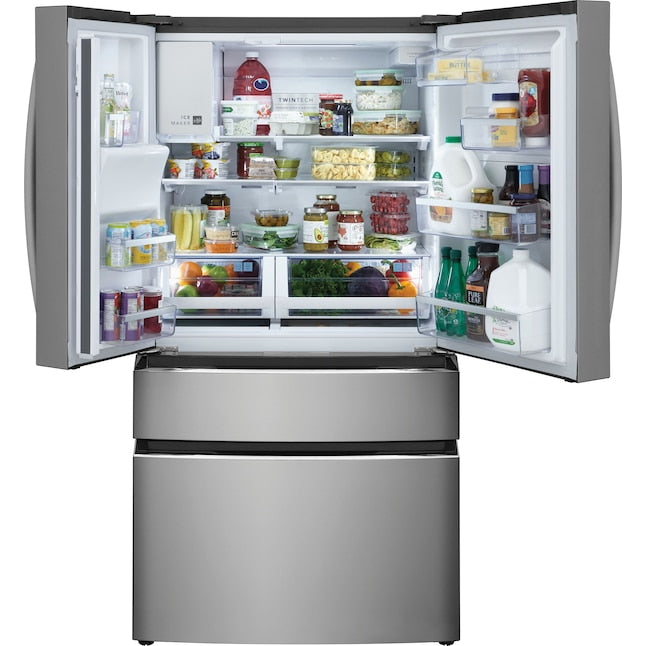 Frigidaire Gallery Standard-Depth 26.3-cu ft 4 -Door French Door Refrigerator with Ice Maker with Water and Ice Dispenser ( Fingerprint Resistant Stainless Steel ) ENERGY STAR Certified
