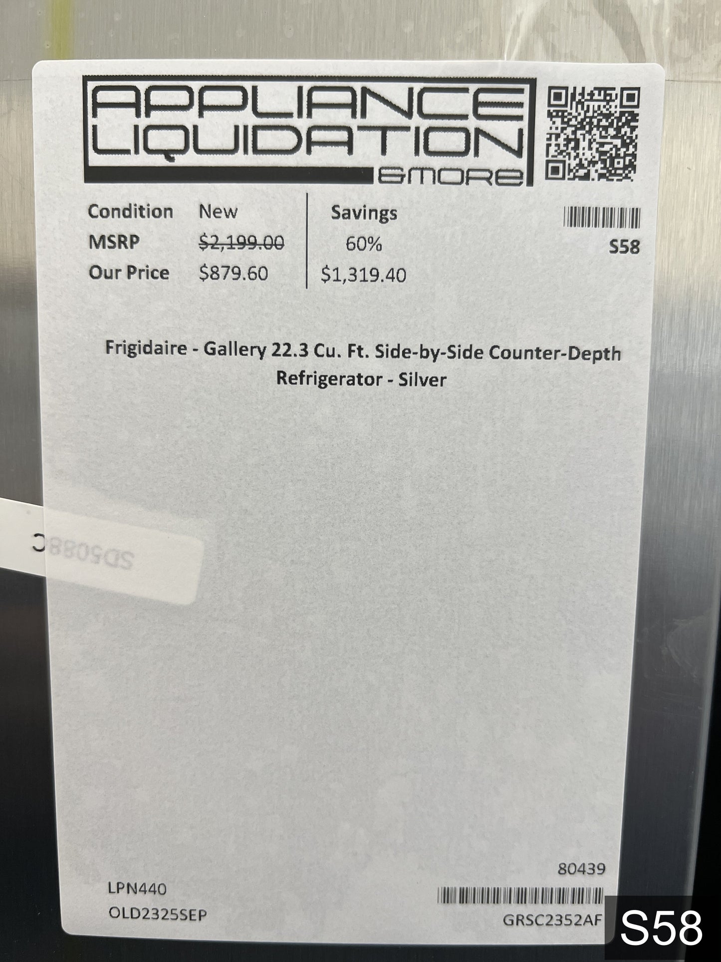 Frigidaire Gallery 22.3-cu ft Counter-Depth 36-in Wide Side-by-Side Refrigerator with Ice Maker ,Water and Ice Dispenser ( Fingerprint Resistant Stainless Steel ) ENERGY STAR Certified