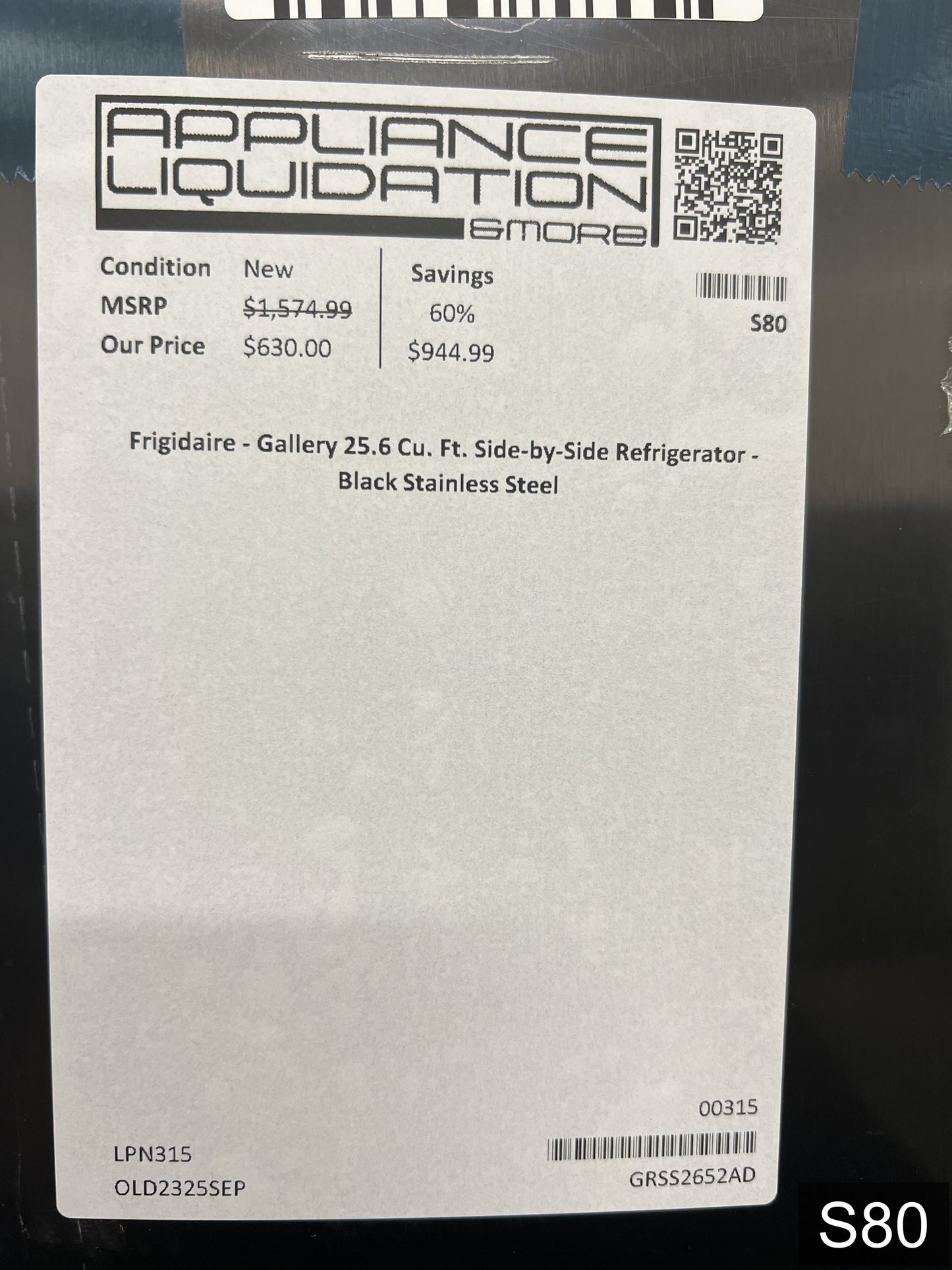 Frigidaire Gallery 25.6-cu ft Standard-Depth 36-in Wide Side-by-Side Refrigerator with Ice Maker ,Water and Ice Dispenser ( Fingerprint Resistant Black Stainless Steel ) ENERGY STAR Certified