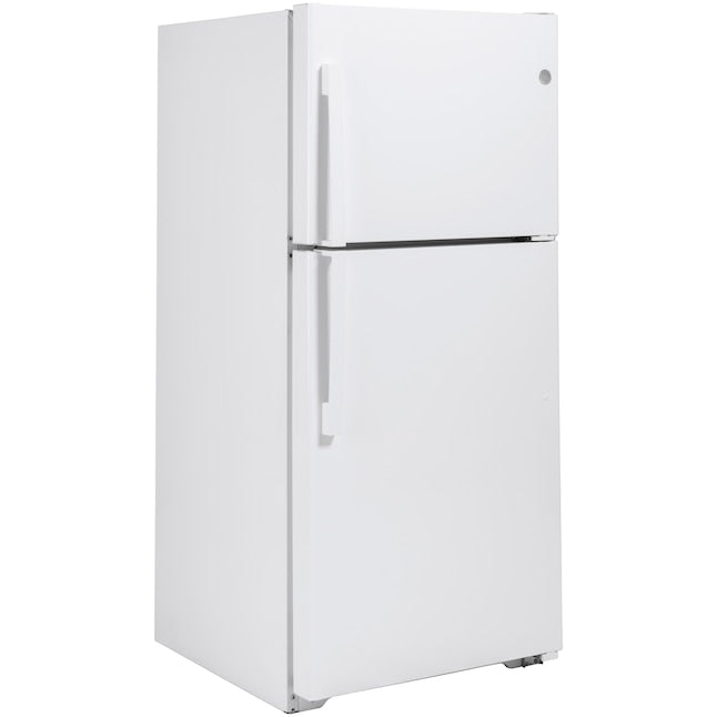 GE Garage-ready 21.9-cu ft Top-Freezer Refrigerator ( White ) Garage Ready