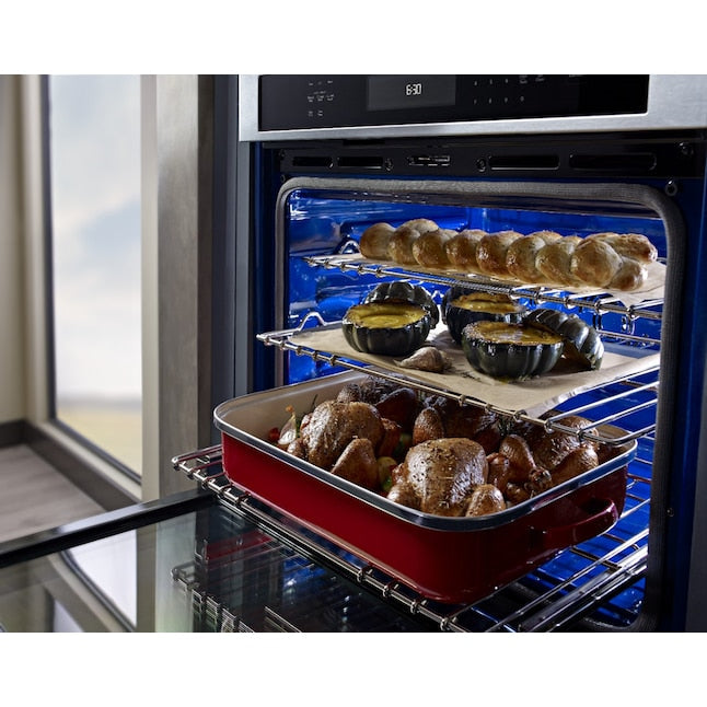 KitchenAid 30 inch Single Electric Wall Oven Single-fan and Self-cleaning ( Stainless Steel )