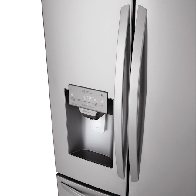 LG Standard-Depth 27.9-cu ft 3.0 -Door Smart Compatible French Door Refrigerator with Ice Maker with Water and Ice Dispenser ( Stainless Steel ) ENERGY STAR Certified