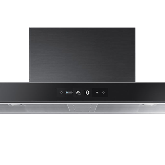 Samsung Bespoke 36 inch Convertible 390-CFM Black Wall-Mounted Range Hood with Charcoal Filter
