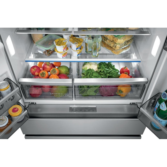Frigidaire Professional Counter-Depth 21.4-cu ft 4 -Door French Door Refrigerator with Dual Ice Maker with Water and Ice Dispenser ( Smudge-Proof Stainless Steel ) ENERGY STAR Certified