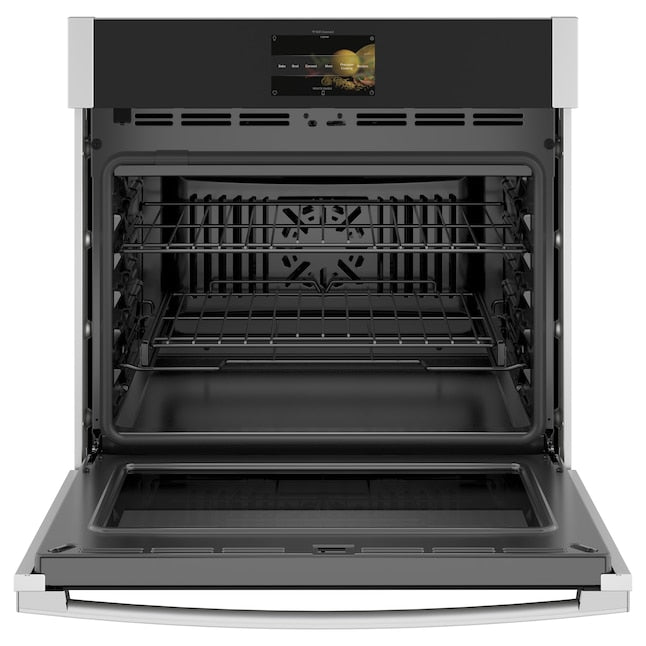 GE Profile 30 inch Smart Compatible Single Electric Wall Oven with Air Fry True Convection and Self + Steam Cleaning ( Stainless Steel )