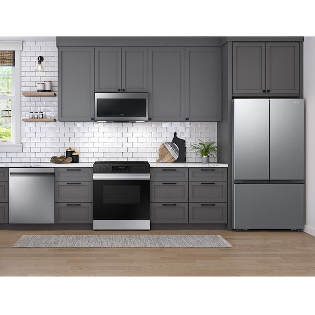 Samsung Counter-Depth Mega Capacity 27-cu ft 3 -Door Smart Compatible French Door Refrigerator with Dual Ice Maker ( Fingerprint Resistant Stainless Look ) ENERGY STAR Certified