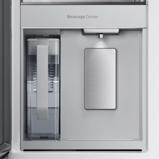 Samsung Bespoke Standard-Depth 28.8-cu ft 4.0 -Door Smart Compatible French Door Refrigerator with Dual Ice Maker with Water Dispenser and Door within Door ( Fingerprint Resistant Stainless Steel - All Panels ) ENERGY STAR Certified
