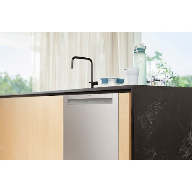 Bosch 100 Series 24-in Front Control Built-in Dishwasher ( Stainless steel ) , 50-Decibel Very Quiet Sound Level