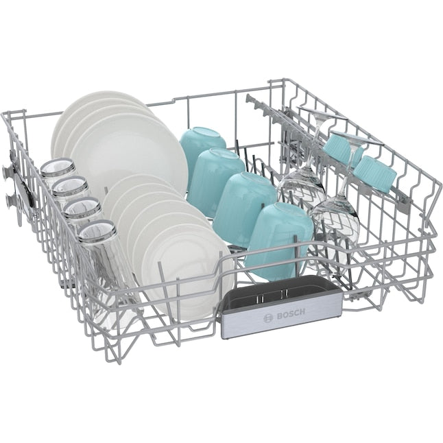 Bosch 100 Series 24-in Front Control Built-in Dishwasher ( Stainless steel ) , 50-Decibel Very Quiet Sound Level