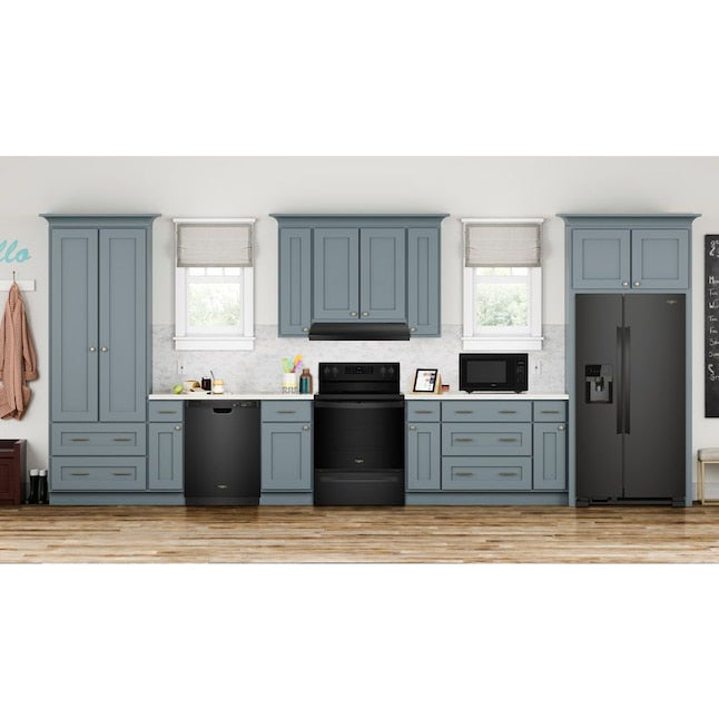 Whirlpool 30 inch Ductless 140-CFM Recirculating Black Under Cabinet Range Hood with Charcoal Filter