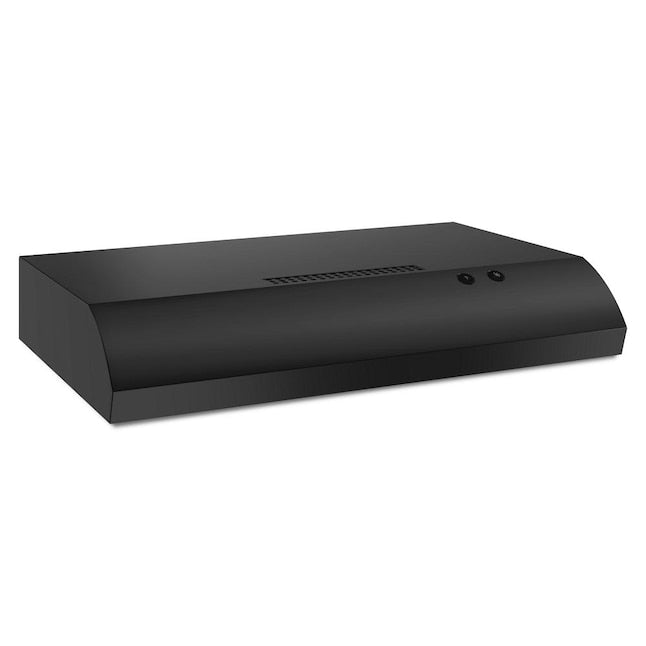 Whirlpool 30 inch Ductless 140-CFM Recirculating Black Under Cabinet Range Hood with Charcoal Filter