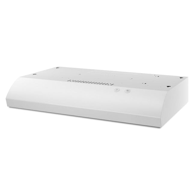 Whirlpool 30 inch Ductless 140-CFM Recirculating White Under Cabinet Range Hood with Charcoal Filter