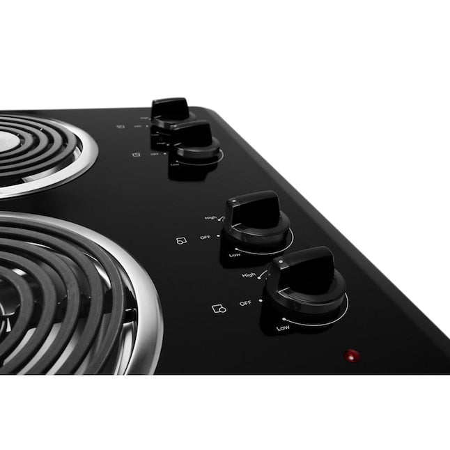 Whirlpool 30-in 4 burners Coil Black Electric Cooktop