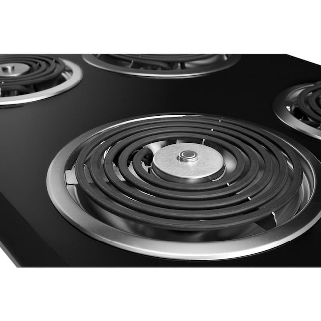 Whirlpool 30-in 4 burners Coil Black Electric Cooktop