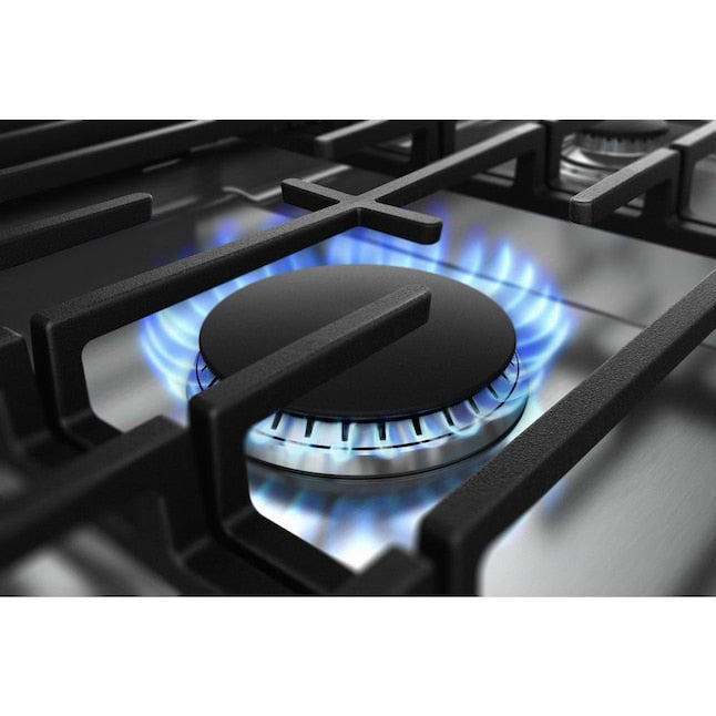 Whirlpool 36-in 5 burners Stainless steel Gas Cooktop (Griddle Included)