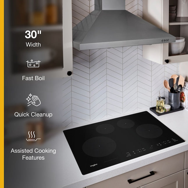 Whirlpool 30-in 4 burners Black Induction Cooktop