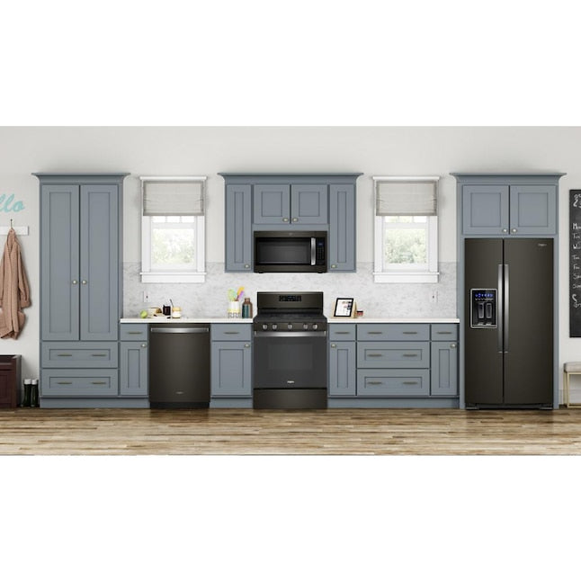 Whirlpool 1.9-cu ft 29.88-in Over-the-Range Microwave with Sensor Cooking ( Fingerprint Resistant Black Stainless )