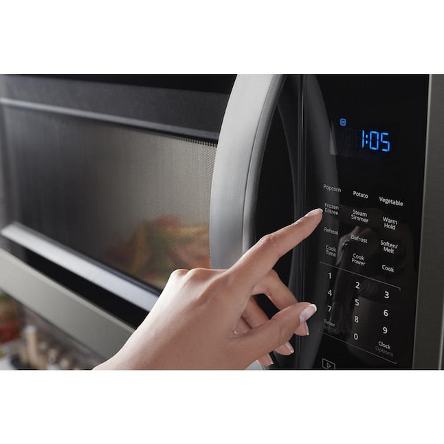 Whirlpool 1.9-cu ft 29.88-in Over-the-Range Microwave with Sensor Cooking ( Fingerprint Resistant Black Stainless )