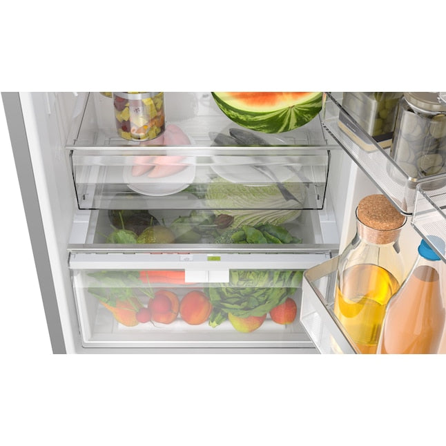 Bosch 800 Series 12.8-cu ft Counter-Depth Built-In Bottom-Freezer Refrigerator with Ice Maker ( Stainless Steel ) ENERGY STAR Certified