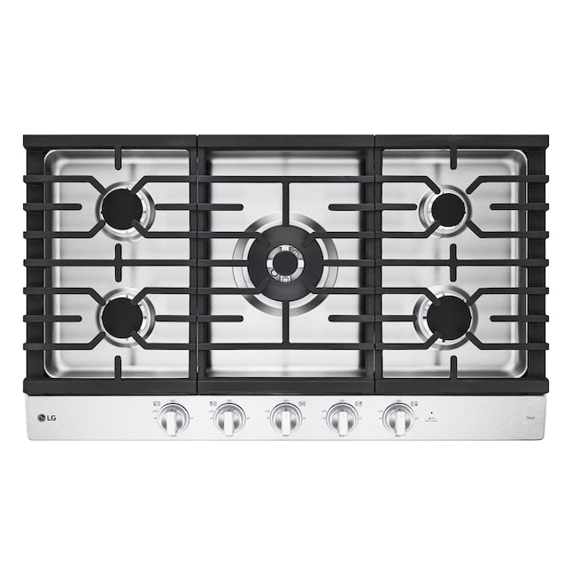 LG 36-in 5 burners Stainless steel Gas Cooktop