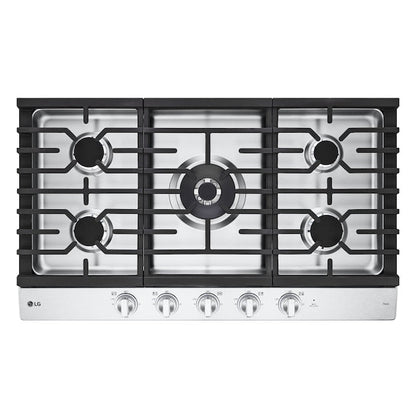 LG 36-in 5 burners Stainless steel Gas Cooktop