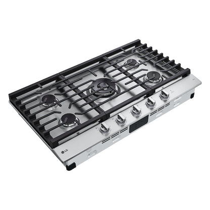 LG 36-in 5 burners Stainless steel Gas Cooktop