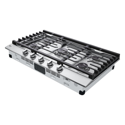 LG 36-in 5 burners Stainless steel Gas Cooktop