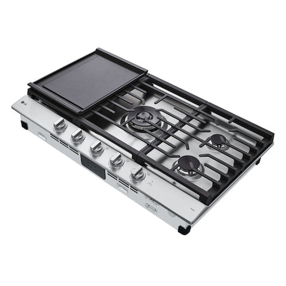 LG 36-in 5 burners Stainless steel Gas Cooktop