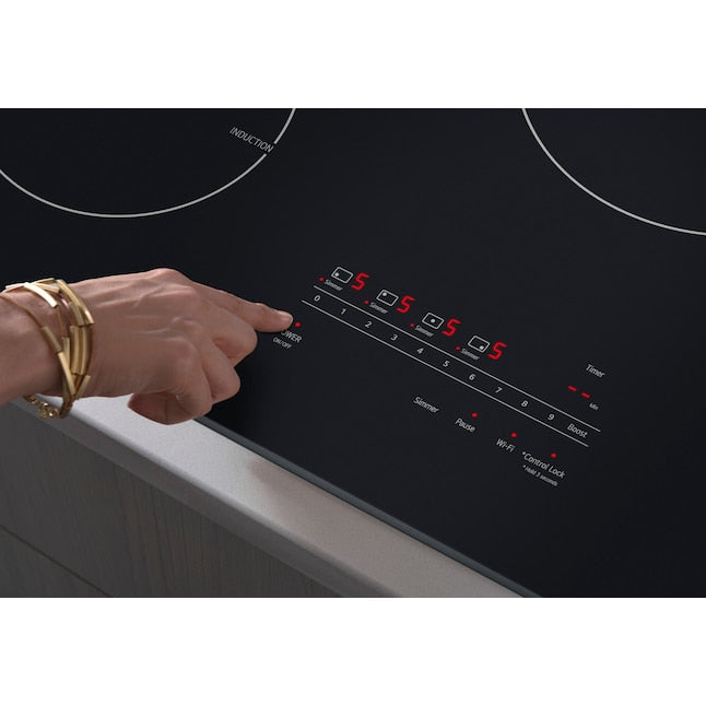 LG 30-in 4 burners Black Smart Compatible Induction Cooktop