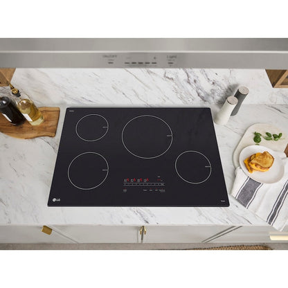 LG 30-in 4 burners Black Smart Compatible Induction Cooktop