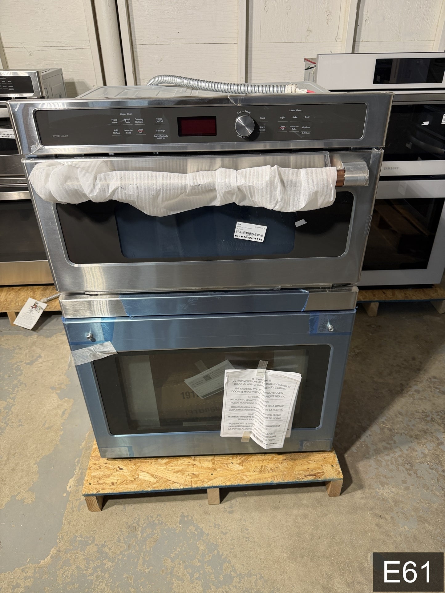 Cafe 30 inch Self + Steam Cleaning Microwave Wall Oven Combo ( Stainless Steel )