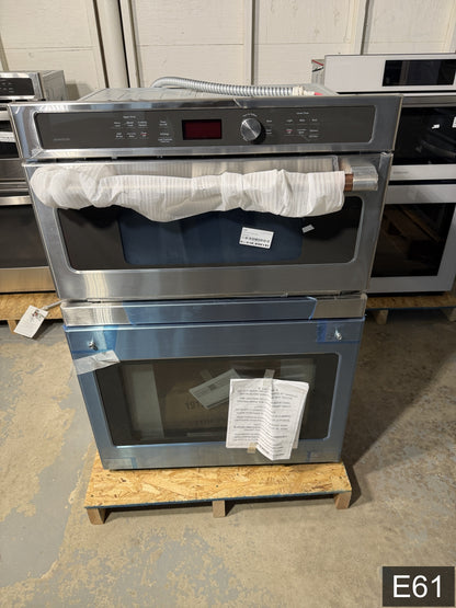 Cafe 30 inch Self + Steam Cleaning Microwave Wall Oven Combo ( Stainless Steel )