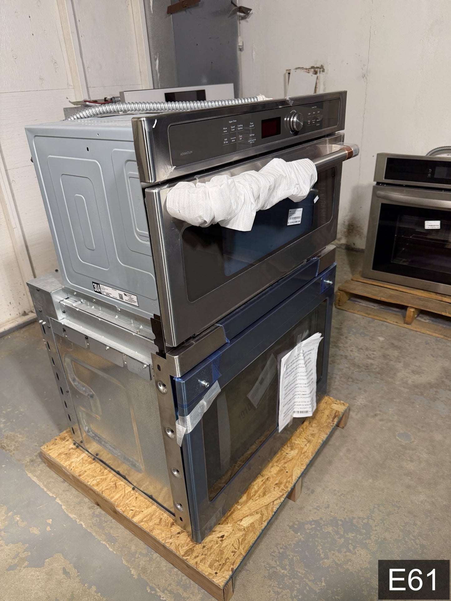 Cafe 30 inch Self + Steam Cleaning Microwave Wall Oven Combo ( Stainless Steel )