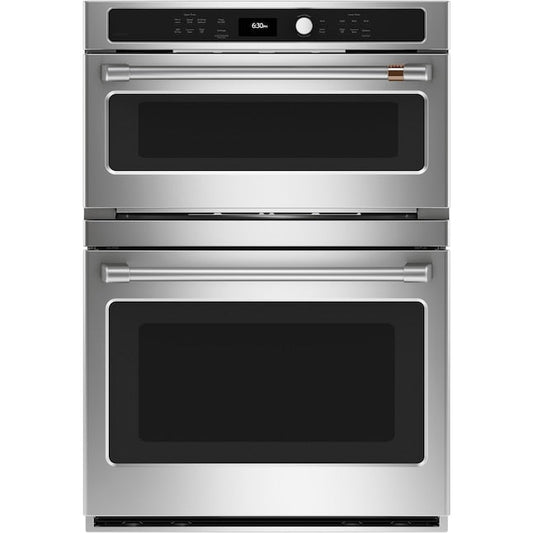 Cafe 30 inch Self + Steam Cleaning Microwave Wall Oven Combo ( Stainless Steel )