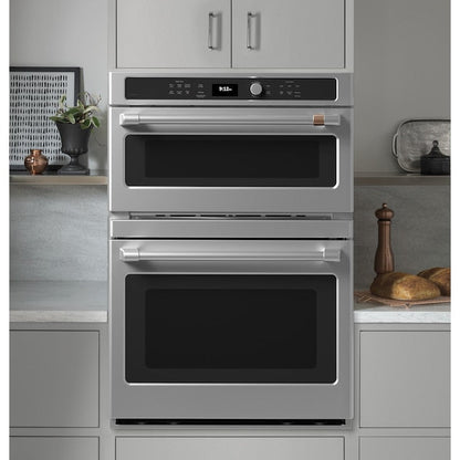 Cafe 30 inch Self + Steam Cleaning Microwave Wall Oven Combo ( Stainless Steel )