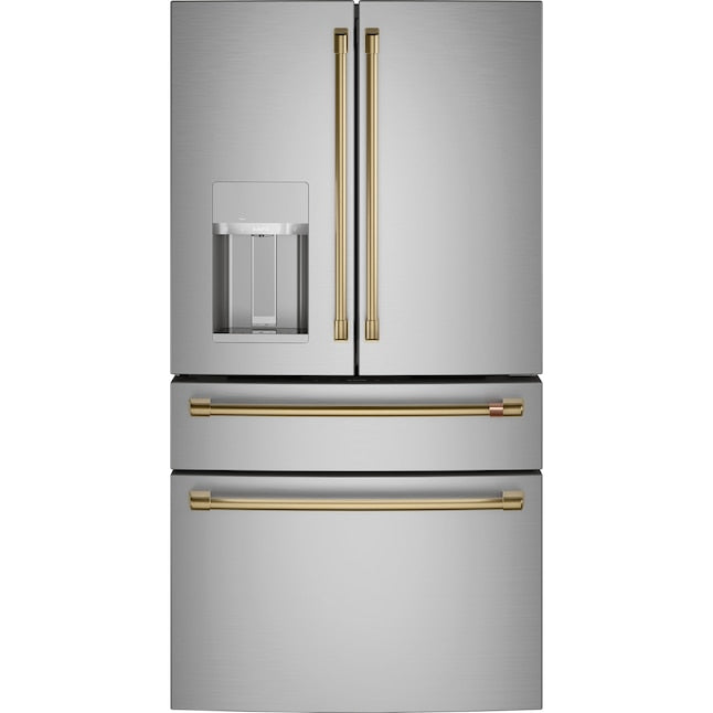 Cafe 4-door French Door Refrigerator 4 Piece Handle Kit- Brushed Brass