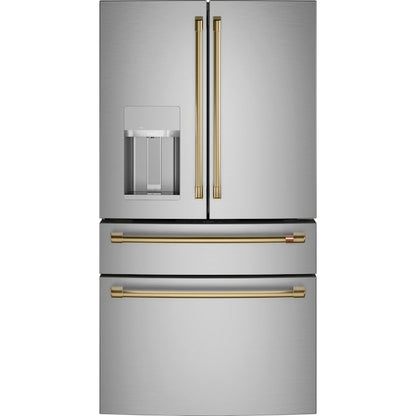 Cafe 4-door French Door Refrigerator 4 Piece Handle Kit- Brushed Brass